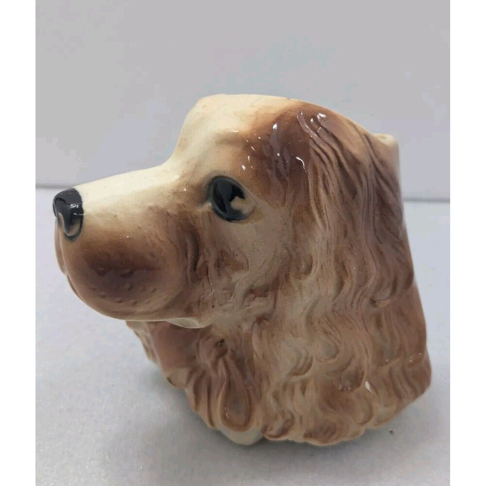 Vintage 1950’s Royal Copley Dog Wall Pocket Cocker Spaniel 4 3/4 Art Pottery